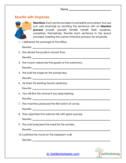 Rewrite with Emphasis Worksheet