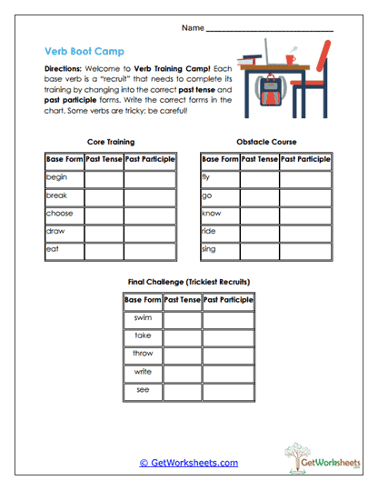 Irregular Sentence Worksheets