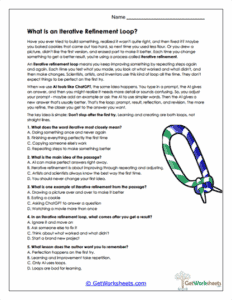What Is a Refinement Loop? Worksheet - Understanding Iteration