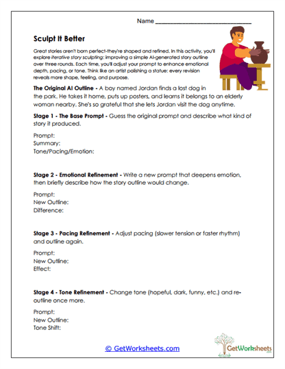 Sculpting Stories Worksheet
