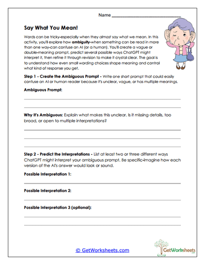 Clear Communication Worksheet