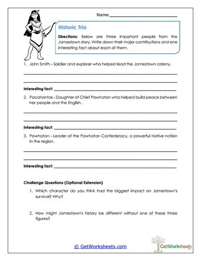 Historic Trio Worksheet