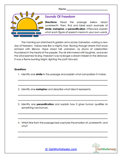Sounds of Freedom Worksheet
