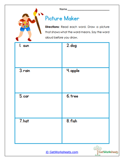 Picture Maker Worksheet