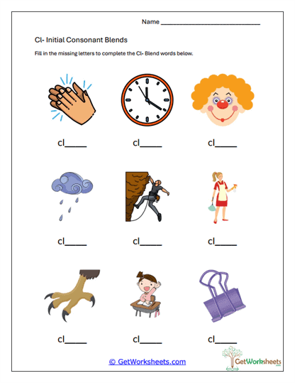 CL Blend Completion Worksheet