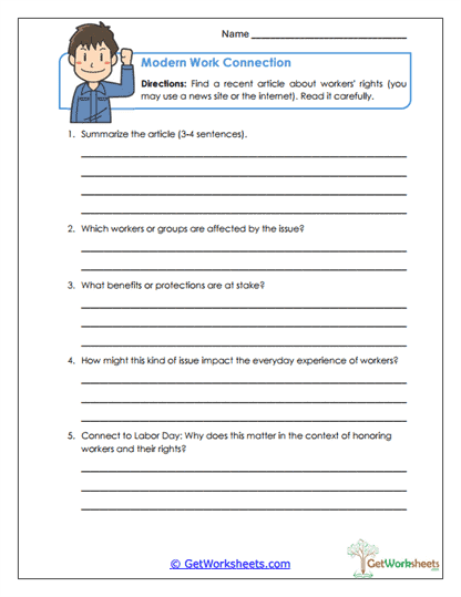 Modern Work Connection Worksheet