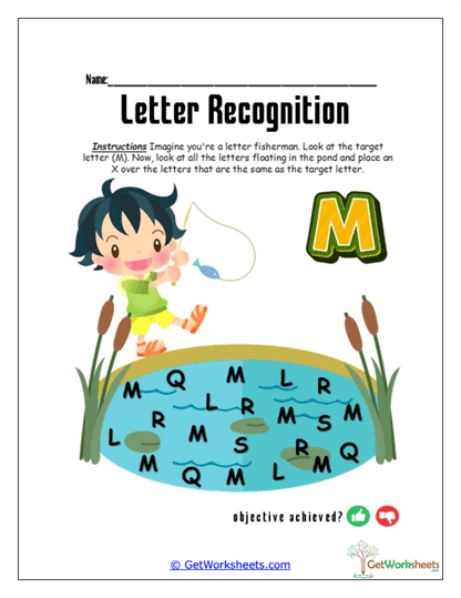 Letter M Fishing Worksheet