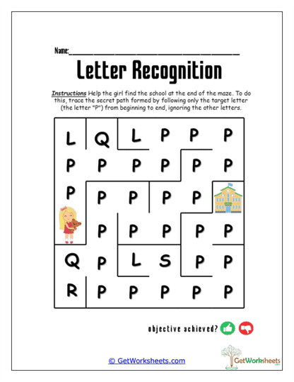 Letter P Adventure Worksheet
