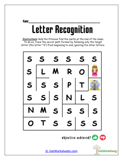 Letter S Trail Worksheet
