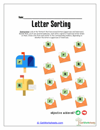 Letter Sorting Worksheets