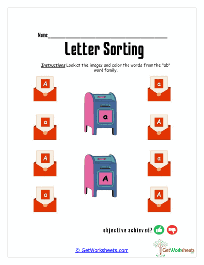Match the Mail A Worksheet