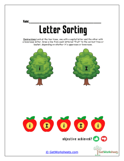 Match the Letter I Worksheet