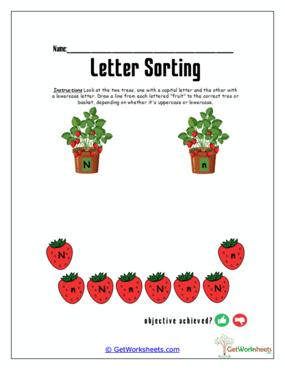 Align the Letter N Worksheet