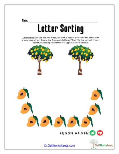 Letter Line-Up M Worksheet