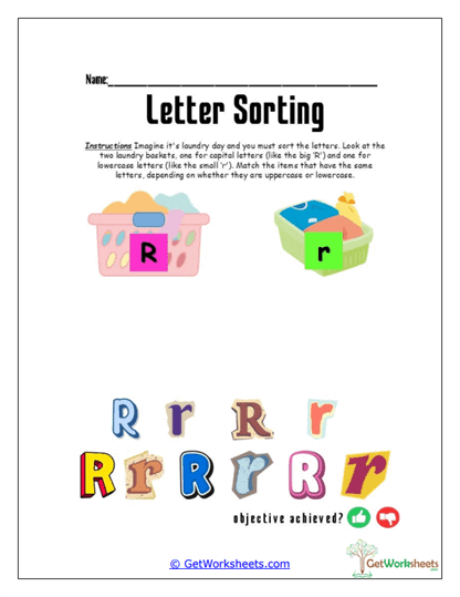 Arrange the Letter R Worksheet