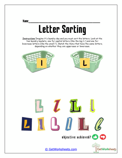 Group the Letters L Worksheet