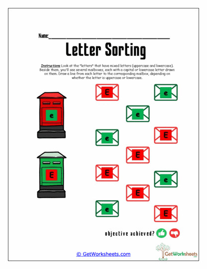 Mailbox Match E Worksheet