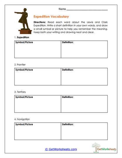 Expedition Vocabulary Worksheet