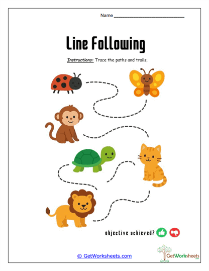 Animal Trail Tracker Worksheet