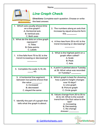 Line Graph Check Worksheet