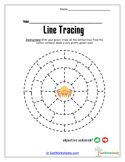 Spiderweb Line Tracing Worksheet