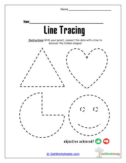 Beginner Shape Tracing Worksheet