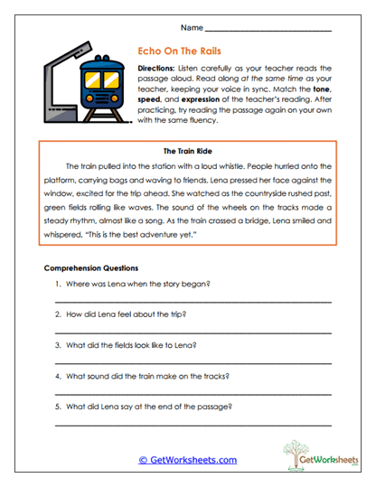 Listen and Read Along Worksheet Collection