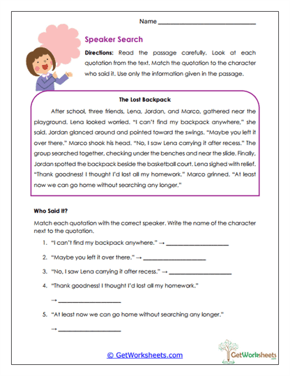 Speaker Search Worksheet