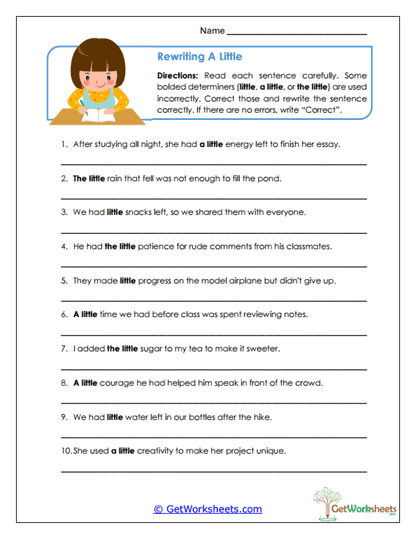 Sentence Correction Practice Worksheet