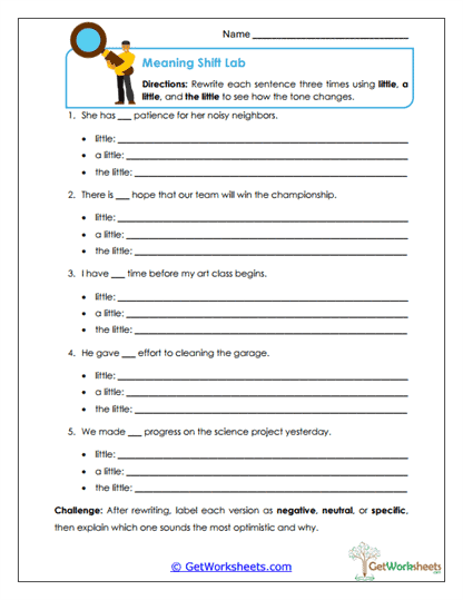 Meaning Shift Lab Worksheet