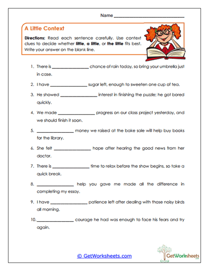 A Little Context Worksheet