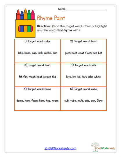 Color Find Worksheet