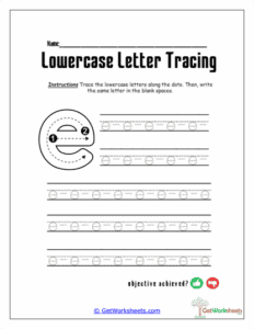 e Practice the Letter Worksheet - Lowercase Handwriting Fluency