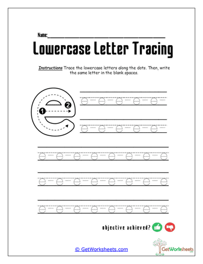 e Practice the Letter Worksheet
