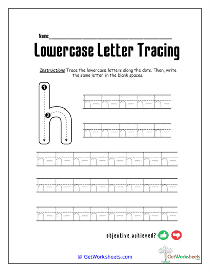 h Letter Tracing Fun Worksheet