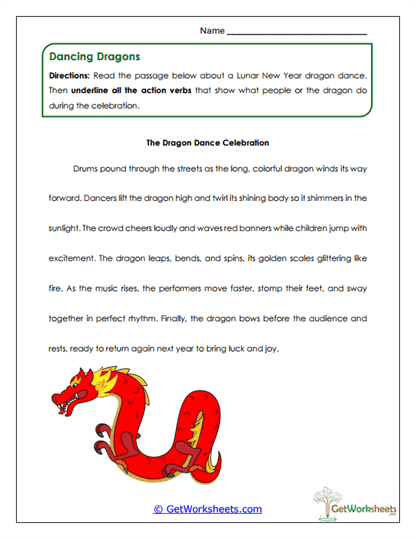 Dancing Dragons Worksheet