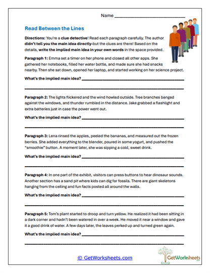 Implied Idea Detective Worksheet