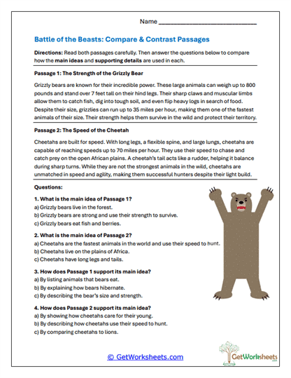 Beast Battle Breakdown Worksheet