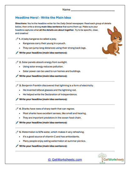 Headline Builder Challenge Worksheet