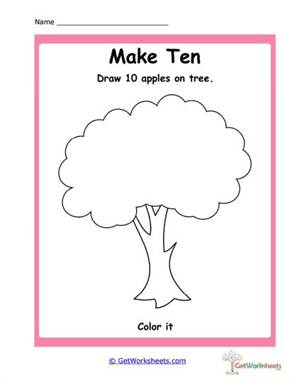 Drawing Ten Apples Worksheet