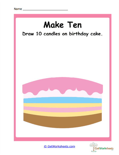 Drawing Ten Candles Worksheet