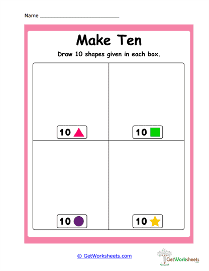 Drawing Ten Shapes Worksheet