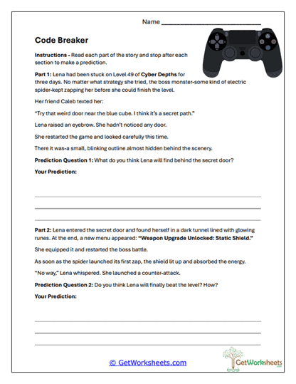 Code Crack Prediction Mission Worksheet