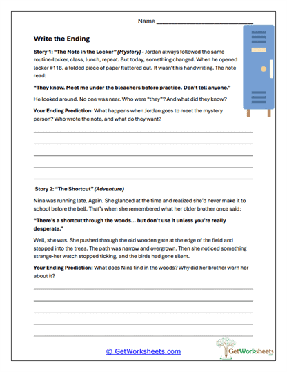 Ending Investigator Lab Worksheet