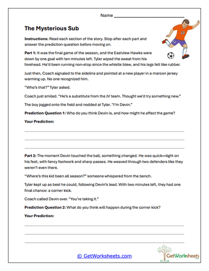 Mystery Sub Forecast Worksheet