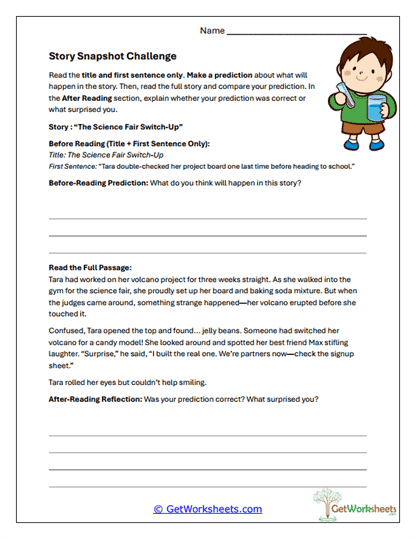 Story Snapshot Challenge Worksheet