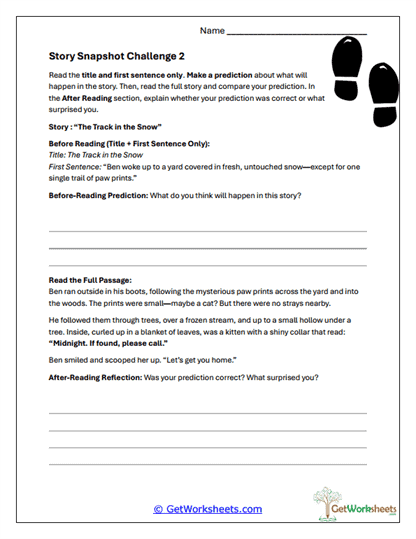 Trail Tracker Predictions Worksheet