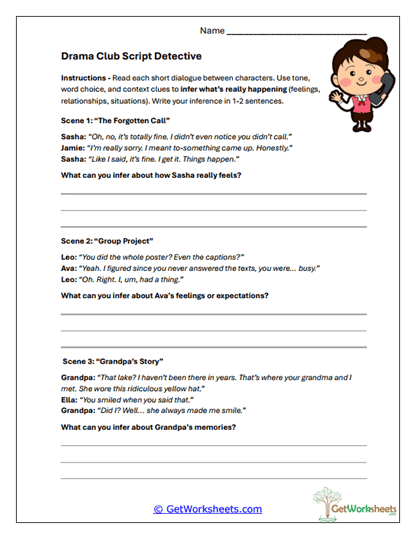 Dialogue Insight Detective Worksheet