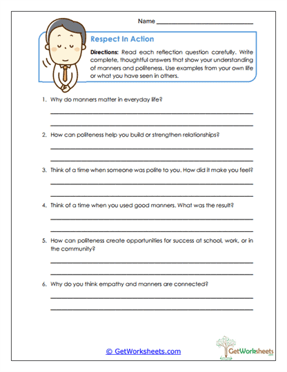 Respect in Action Worksheet