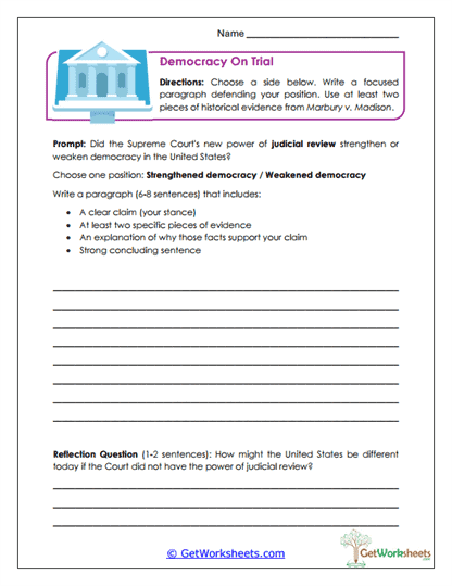 Democracy on Trial Worksheet